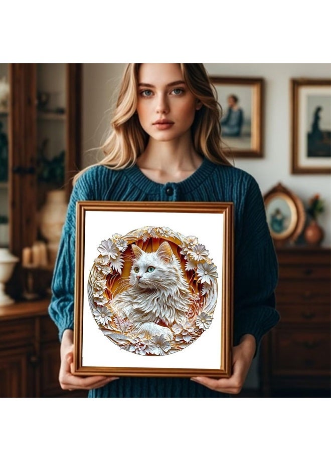 HALAMODO 3D Cute Cat Wooden Puzzles , A5 Size Wooden Puzzles 60 Pieces, Unique Animal Shaped Wood Challenging Jigsaw Puzzles Gifts for Adults - Image 4