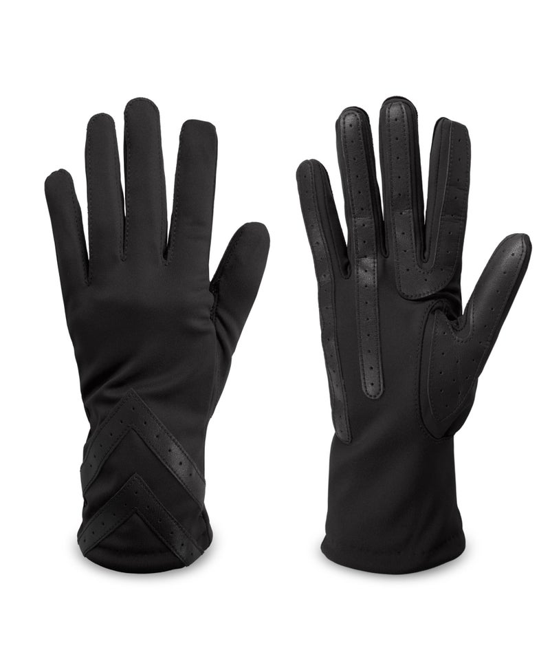 isotoner Womens Spandex Recycled Touchscreen Cold Weather Gloves with Warm Fleece Lining and Chevron Details - Image 5