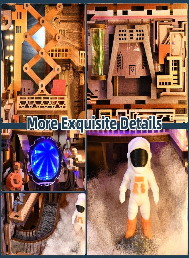 CCCDF Book Nook Kit - DIY Miniature House Dollhouse Kit for Adult and Teens, Tiny House Bookshelf Decor 3D Wooden Puzzle, Gifts for Family, Friends (Aerospace Foundry) - Image 3