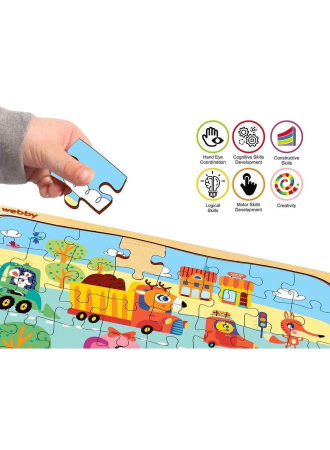 ويبي لعبة تركيب الصور المقطوعة الخشبية "ويبي ذا كيدي" لإشارة المرور، 40 قطعة - Image 5