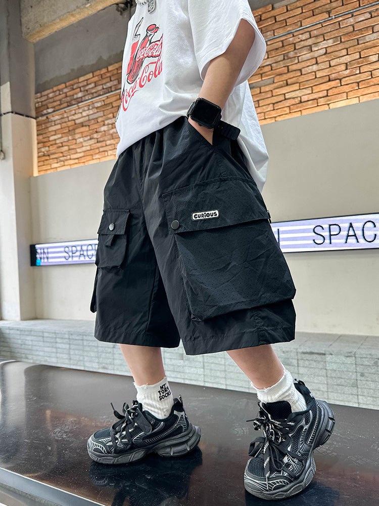 Boys' Summer Cargo Shorts – Breathable Polyester Five-Point Casual Shorts for Big Kids - Image 5