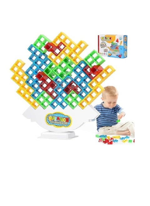 Tetra Tower Game, 32 Pieces Tetris Balance Toy Tower Game, Creative Stacking Game Toy, Stacking Blocks Balancing Game, Children's Stacking Tower Wood, Puzzle Games Gifts for Boys and Girls