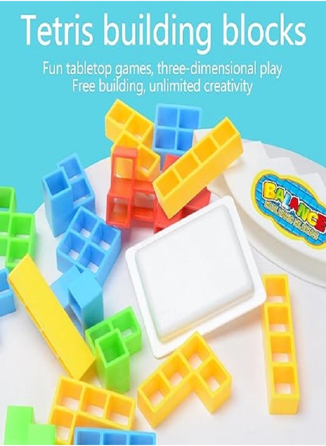 Balance - Tetra Tower Game, 32 Pieces Tetris Balance Toy Tower Game, Creative Stacking Game Toy, Stacking Blocks Balancing Game, Children's Stacking Tower Wood, Puzzle Games Gifts for Boys and Girls - Image 1