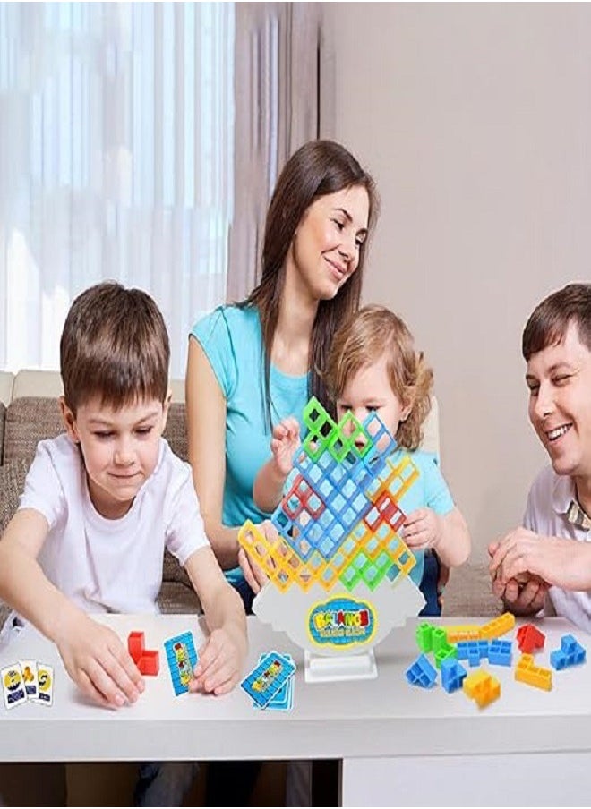 Balance - Tetra Tower Game, 32 Pieces Tetris Balance Toy Tower Game, Creative Stacking Game Toy, Stacking Blocks Balancing Game, Children's Stacking Tower Wood, Puzzle Games Gifts for Boys and Girls - Image 1