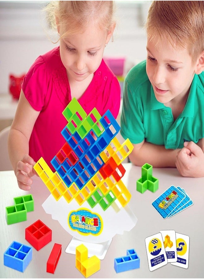 Balance - Tetra Tower Game, 32 Pieces Tetris Balance Toy Tower Game, Creative Stacking Game Toy, Stacking Blocks Balancing Game, Children's Stacking Tower Wood, Puzzle Games Gifts for Boys and Girls - Image 1