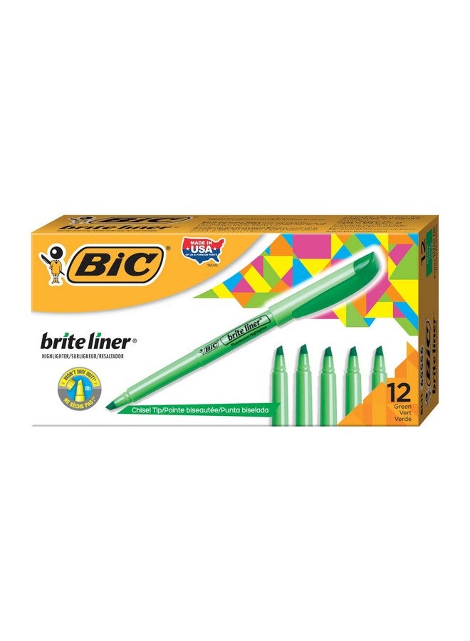 Bic BIC Brite Liner Highlighter, Chisel Tip, Green, 12-Count (BL11-GREEN)  - Image 1