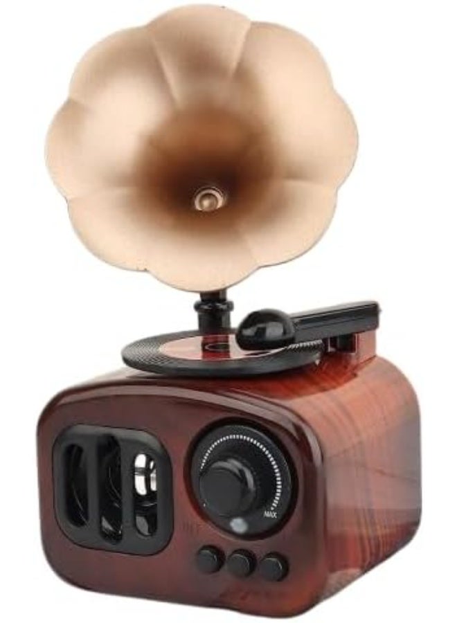 ماى سوق صندوق موسيقى كلاسيكي بتصميم جرامافون (Musical Box) - تحفة ديكور ريترو تعمل باللف اليدوي. - Image 1