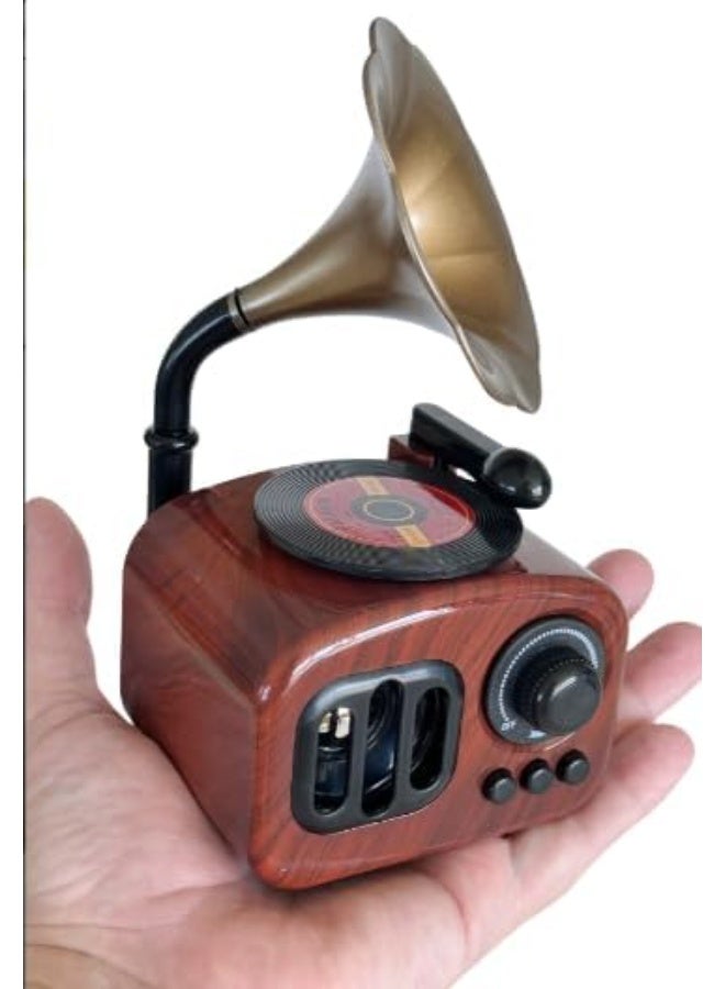 ماى سوق صندوق موسيقى كلاسيكي بتصميم جرامافون (Musical Box) - تحفة ديكور ريترو تعمل باللف اليدوي. - Image 2