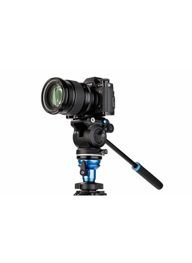 BENRO Video Tripod with S2 PRO Flat Base Fluid Video Head, 5.5 lb Max, Leveling Center Column, Aluminum Legs, Flip Lock, Carrying Case (A1573FS2PRO)  - Image 5