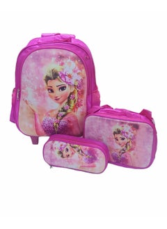 Disney Back To School School Backpack With Wheels, 3 In 1, Disney Character DesignFor Girls  - Image 3