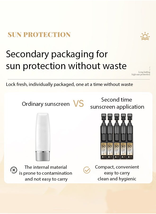 30 Pcs of Sunscreen Essence Sunscreen Moisturizing Refreshing Non-Greasy Whitening Isolation Sunscreen