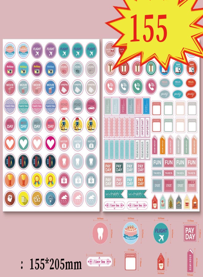Planner Reward Theme Stickers, Waterproof Creative Memo Markers, Self-Adhesive Decals for Journaling & Scrapbooking - Image 2