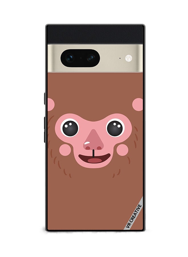 VR CREATIVE Protective Case Cover For Google Pixel 7 Monkey Cartoon Face Design Multicolour - Image 1