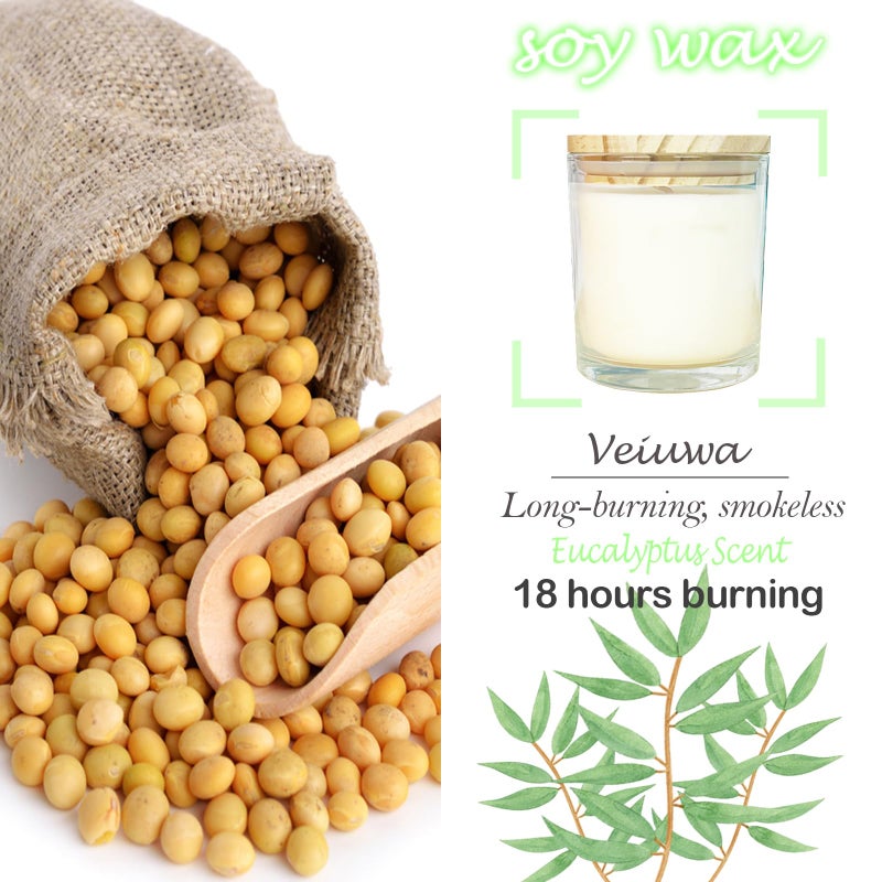 Veiuwa 12 Pcs 6 Oz Mini Soy Candles,Eucalyptus Scented Bulk Candle Set,Aromatherapy Candle,Great Stress Relieving Scented Candles for Girls as a Gift for Birthdays, Weddings Party Favors! - Image 3