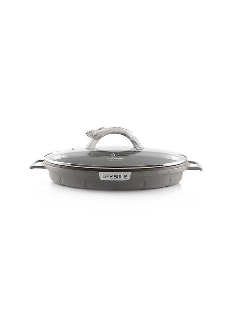 Life Smile Fish Frying Pan With lid , Granite Coating Non Stick Oval Frying pan 100% PFOA FREE , Oven Safe - Shallow, Dark Grey
Visit theStore  - Image 1