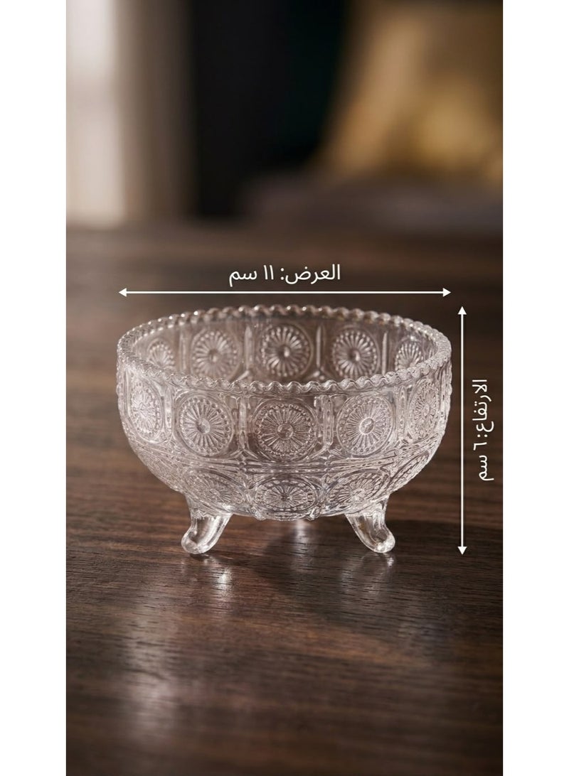 Rayan 6-piece glass bowl set for ice cream, refreshments, and nuts; elegant and luxurious design. - Image 3