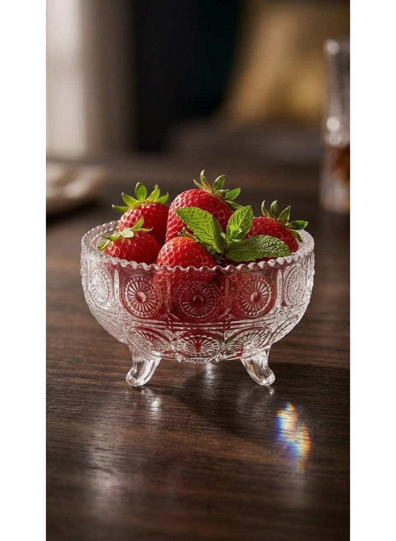 Rayan 6-piece glass bowl set for ice cream, refreshments, and nuts; elegant and luxurious design. - Image 2