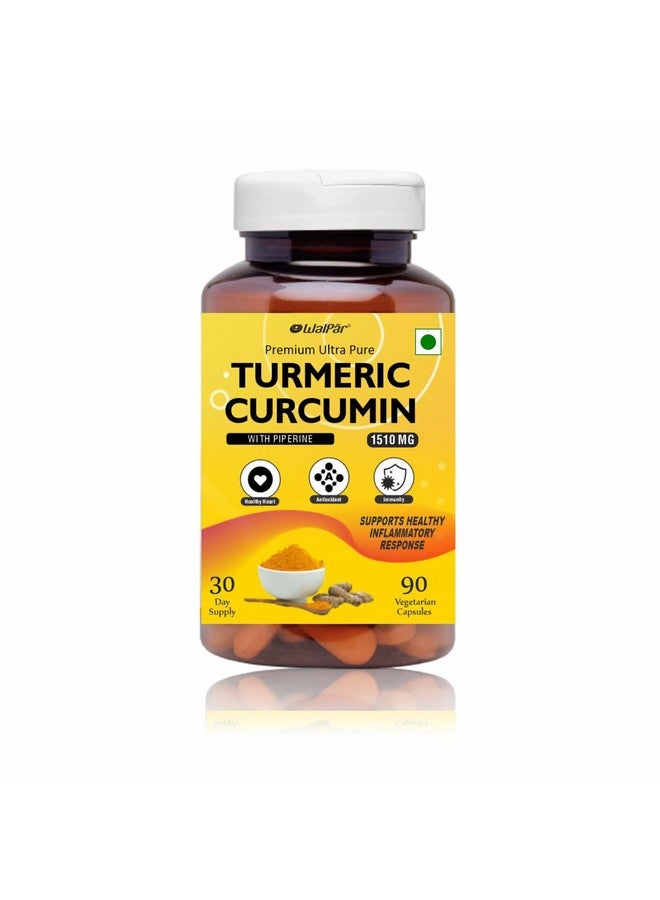 WALPAR Organic Curcumin Turmeric with Piperine Bioperine - 1510mg 90 Capsules - Image 1