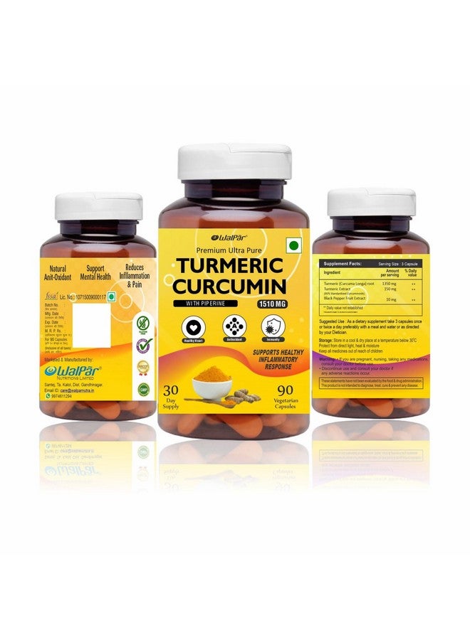 WALPAR Organic Curcumin Turmeric with Piperine Bioperine - 1510mg 90 Capsules - Image 4