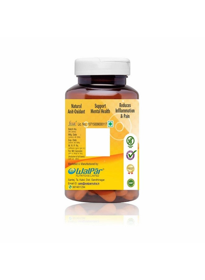 WALPAR Organic Curcumin Turmeric with Piperine Bioperine - 1510mg 90 Capsules - Image 2