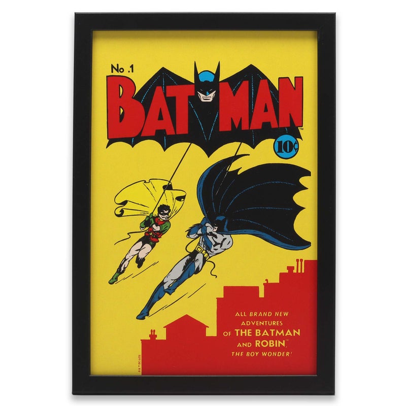 Open Road Brands DC Comics Batman Comic Book Cover Framed Wood Wall Decor Retro Batman Wall Art for Man Cave or Movie Room - Image 2