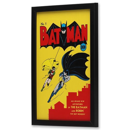 Open Road Brands DC Comics Batman Comic Book Cover Framed Wood Wall Decor Retro Batman Wall Art for Man Cave or Movie Room - Image 3