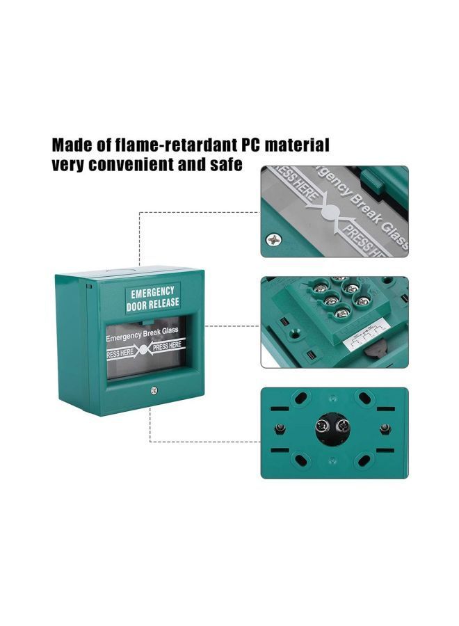NIBEMINENT Fire Emergency Break Glass Green/Silver/White  - Image 4