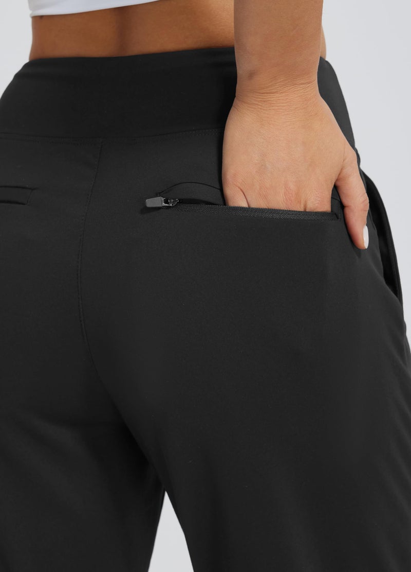 Libin Women's Pants with 4 Pockets Golf Pants 25''High Waisted Stretchy Ankle Pant for Travel Casual Athletic Busniess Work Black 2XL - Image 4