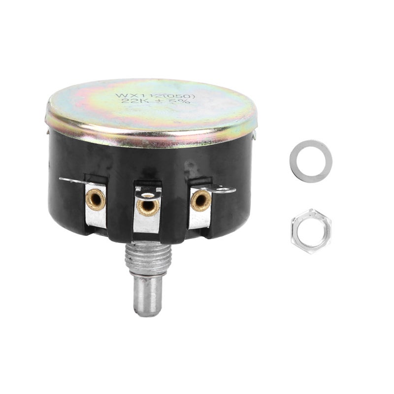 Wirewound Potentiometer 5W Single Turn +-5% Resistance Error - High Power Resistor - 100% Resolution for Voltage Divider Rheostat Current Controller - Image 1