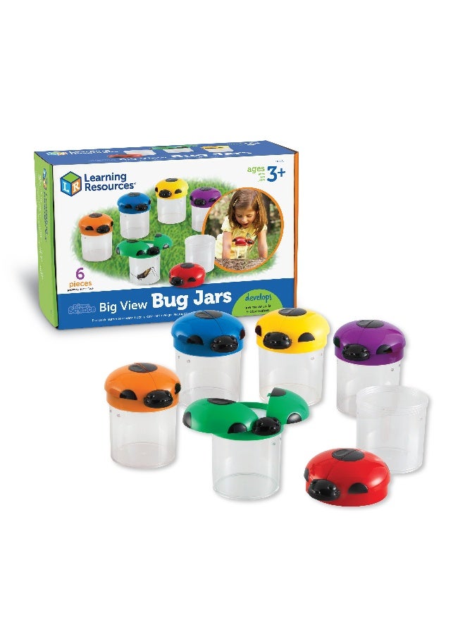 Learning Resources Jumbo Bug Jars (Box Of 6, 3X Magnification, Ages 3+) - Image 1