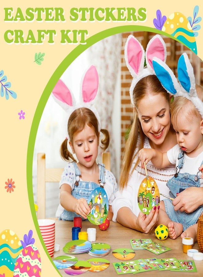 Faccito 48 Sets Religious Easter Craft Kits for Kids DIY Nativity Scene Sticker Christian Hanging Ornament Make an Easter He Lives Craft Projects for Sunday School Classroom DIY Art Game Activities - Image 5