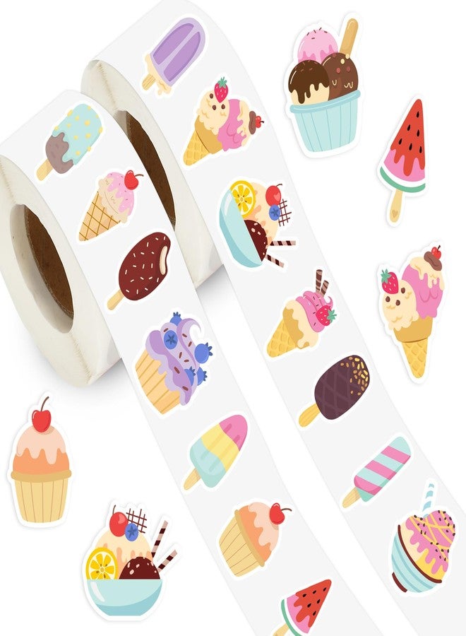 Whaline 1400Pcs Ice Cream Sticker Summer Popsicle Sticker 16 Designs Sweet Dessert Adhesive Label Decal for Craft Home Classroom Card Scrapbook Decor, 1.5 in - Image 1