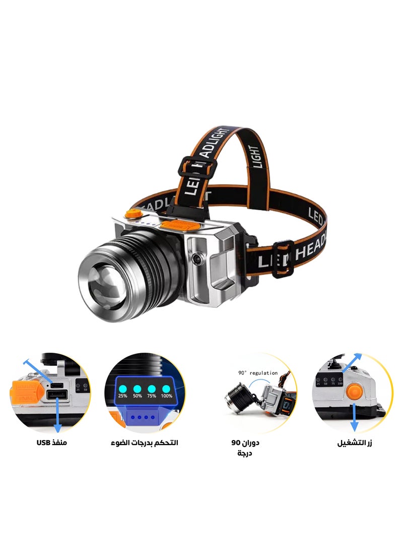 هابي لايت مصباح رأس صغير قابل للشحن بمنفذ USB  - Image 1