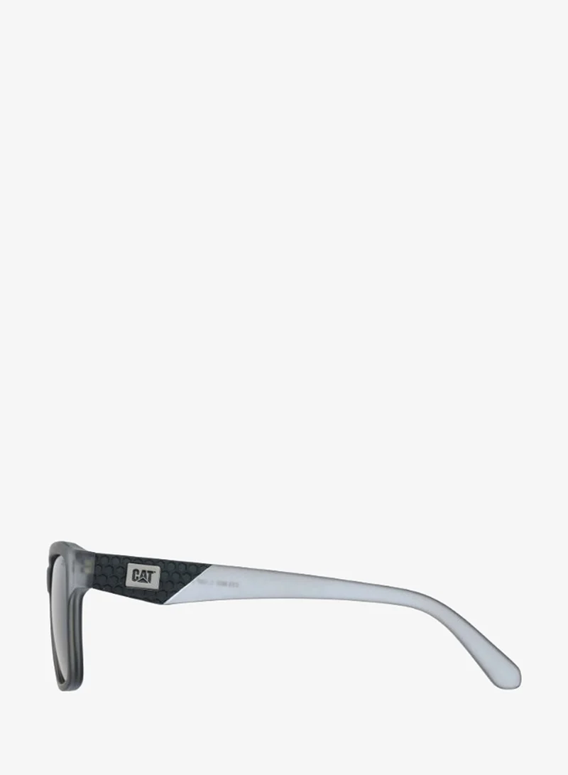 Caterpillar CAT CTS‑8037 Men’s TR90 Polarized Sunglasses – Angular Square Frame – Rubber Textured Detailing – TAC Polarized Lenses – 55‑19‑145