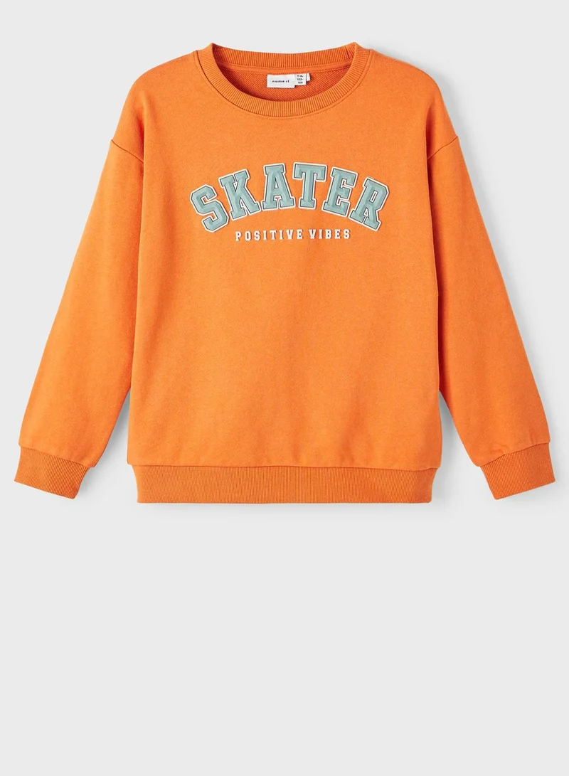 NAME IT Kids Slogan Sweatshirt