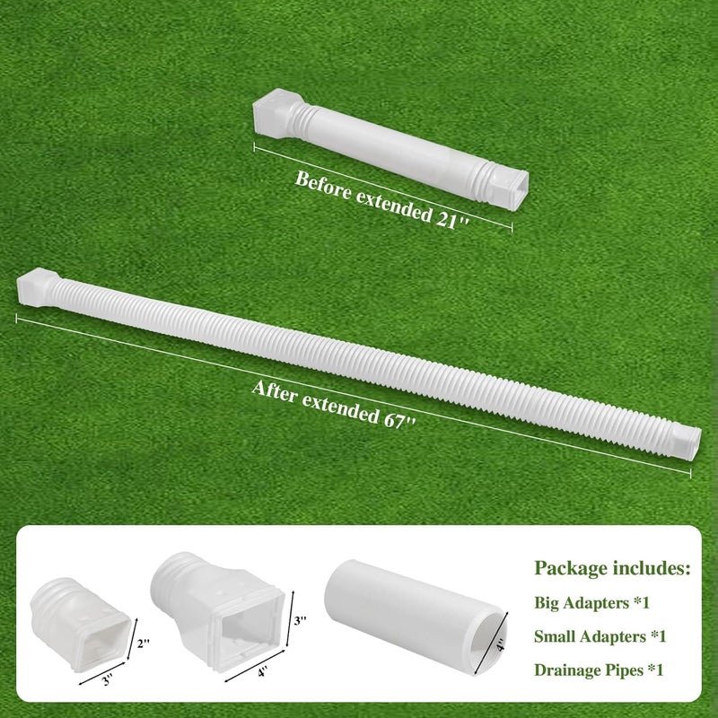 House downspout extender, telescopic rain gutter drainpipe, white - Image 5