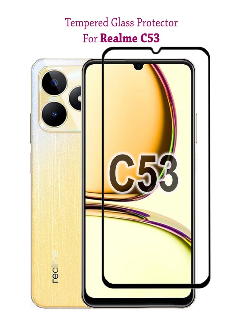 جلاس واقي شاشة من الزجاج المقوى لهاتف Realme C53 - أسود