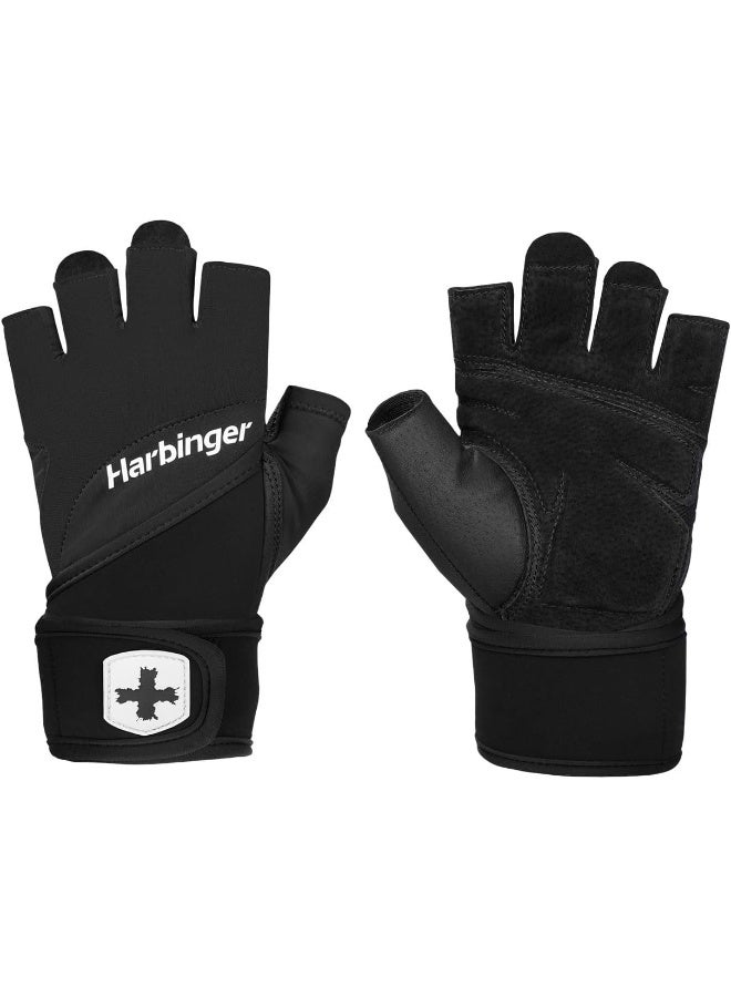 Harbinger Training Grip Wristwrap Gloves, Heavy Lifting Gloves For More Palm Protection And Wrist Stability, Unisex  - Image 1