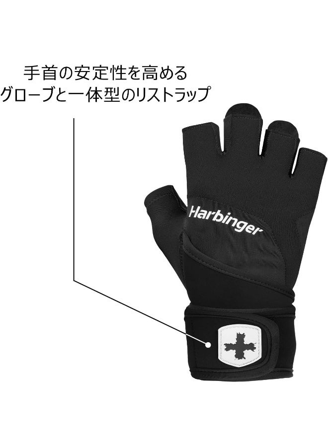 Harbinger Training Grip Wristwrap Gloves, Heavy Lifting Gloves For More Palm Protection And Wrist Stability, Unisex  - Image 3