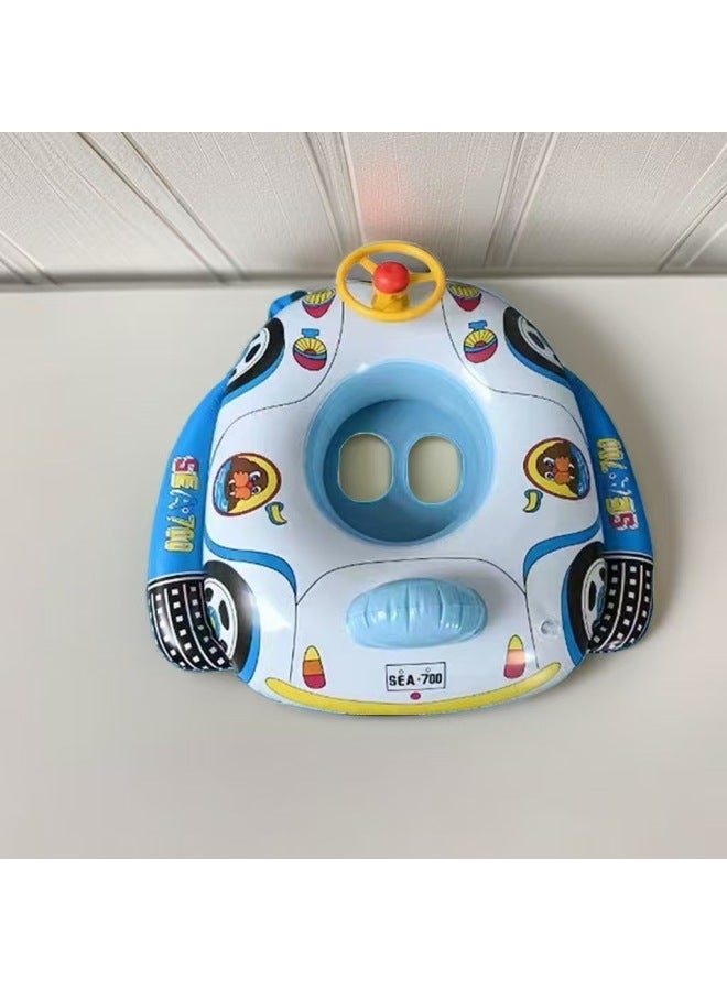 Anti-rollover With Awning Children's Inflatable Seat Ring Baby Baby Swimming Ring Thickened Swimming Ring Wholesale-Colour:Seat With Sunshade  - Image 3