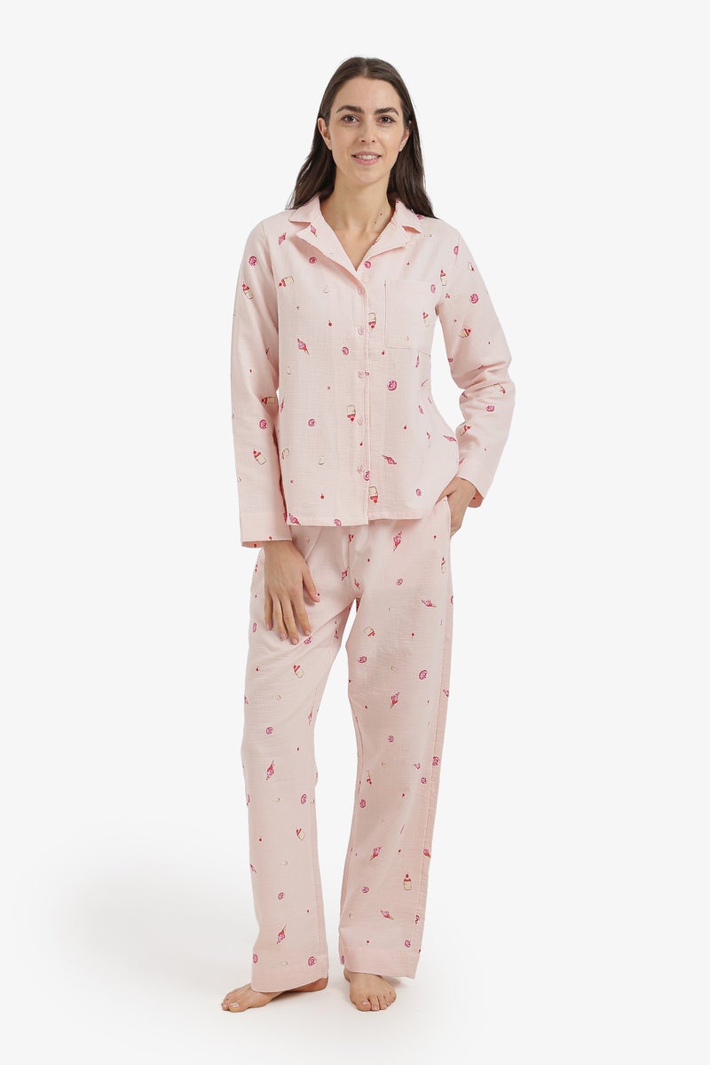 Carina طقم بيجاما مطبوع بحلويات - Image 1