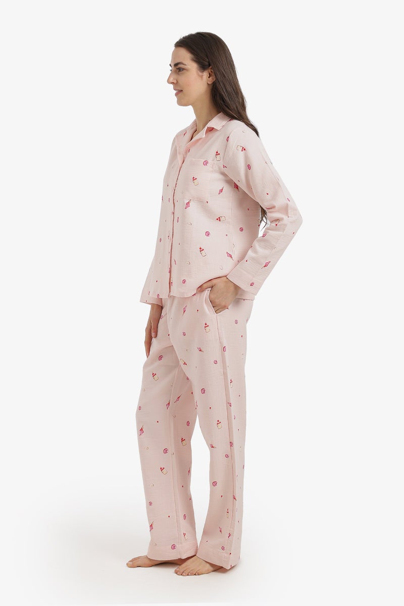 Carina طقم بيجاما مطبوع بحلويات - Image 2