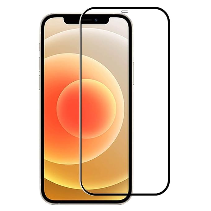 ANDYGLASSES Tempered Glass Screen Protector Compatible For iphone 12/12 Pro (Black) Edge To Edge Full Screen Coverage With Easy Installation Kit,Pack Of 1 - Image 1