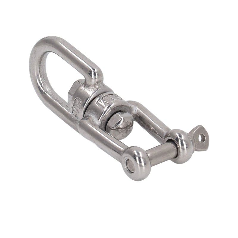 Double Jaw Shackle Professional Heavy Duty 304 Stainless Steel Rolling Shackle Device for Swing Climbing Rope 5mm/0.20in - Image 1