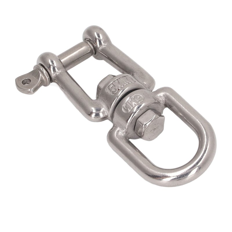 Double Jaw Shackle Professional Heavy Duty 304 Stainless Steel Rolling Shackle Device for Swing Climbing Rope 5mm/0.20in - Image 2