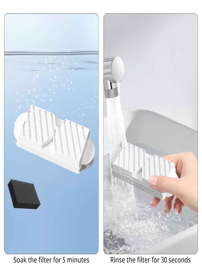 waatoos Ceramic Cat Fountain Replacement Filters Compatible with 74oz/2.2L Pet Water Fountain High Density Sponge Activated Carbon & Ion Exchange Resin 12 Filters & 12 Sponges - Image 5