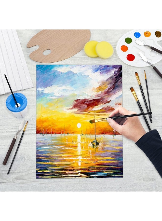 شاتل أرت مجموعة 50 مجموعة من أدوات الرسم القماشية من لوازم الرسم الفنية المكوكية مع 28 لوحة قماشية متعددة الأحجام للرسم و22 أداة بما في ذلك فرش الطلاء وسكاكين الرسم لطلاء الغواش الزيتي الأكريليك - Image 5