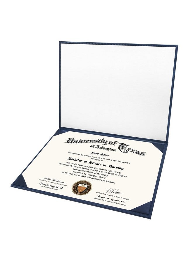 جرادجويشون مول غطاء دبلومة جلدي ناعم للشهادة مقاس 8.5 × 11 حامل دبلومة التخرج مبطن باللون الأزرق الداكن - Image 2