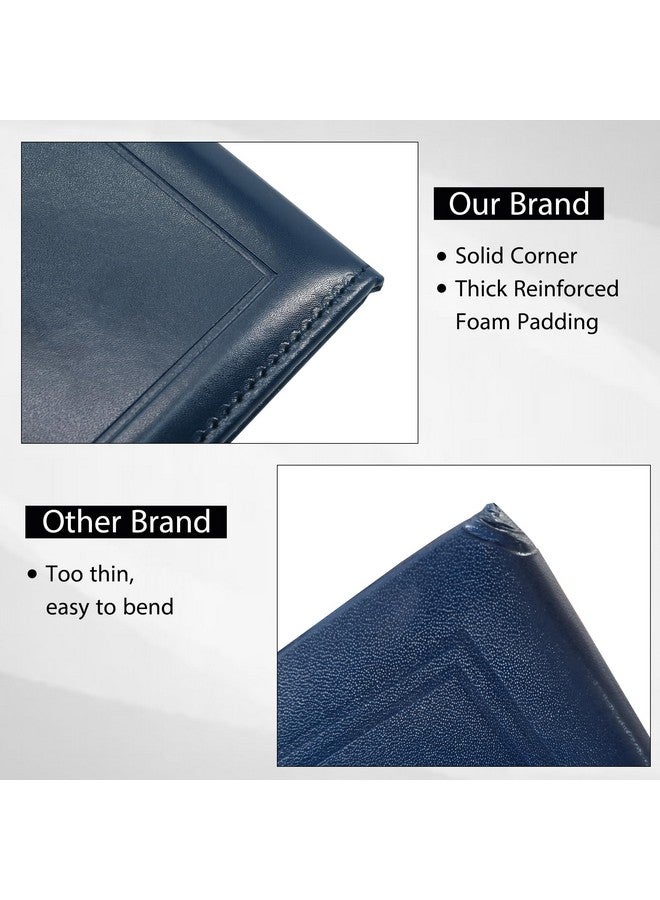 جرادجويشون مول غطاء دبلومة جلدي ناعم للشهادة مقاس 8.5 × 11 حامل دبلومة التخرج مبطن باللون الأزرق الداكن - Image 5