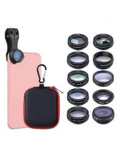 Y&D Phone Camera Lens Kit with 0.63X Wide Angle, 15X Macro, 198 Degree Fisheye, 2X Telephoto, CPL, Star Filter, Radial Flow Kaleidoscope 3, 6 Compatible Android iPhone  - Image 1